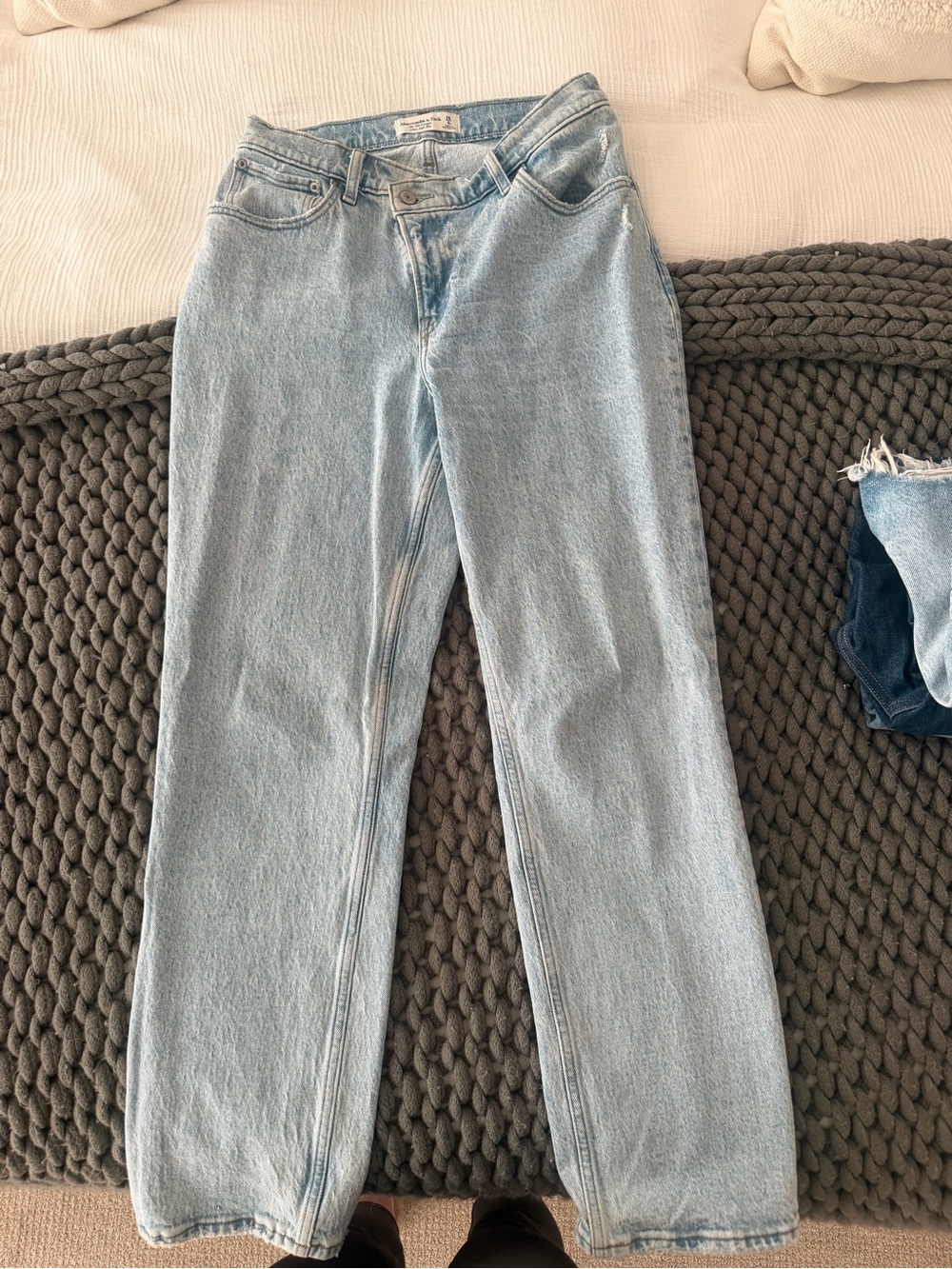 Abercrombie & Fitch Light Blue Straight-Leg Jeans